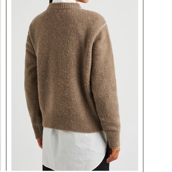 Acne Studios Kalinka Fine Knit Alpaca Wool Jumper Sweater Brown Size XS - Picture 3 of 9